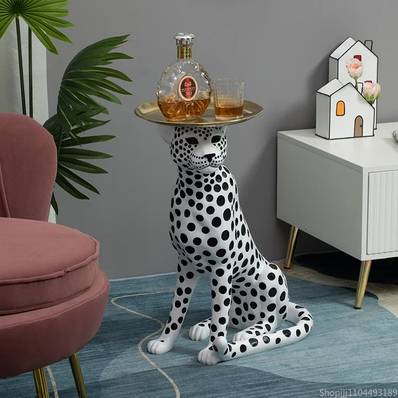 Large Landing Leopard Living Room Decoration Home Decoration High-end Light Luxury Tray Gift Furniture Sculpture 4