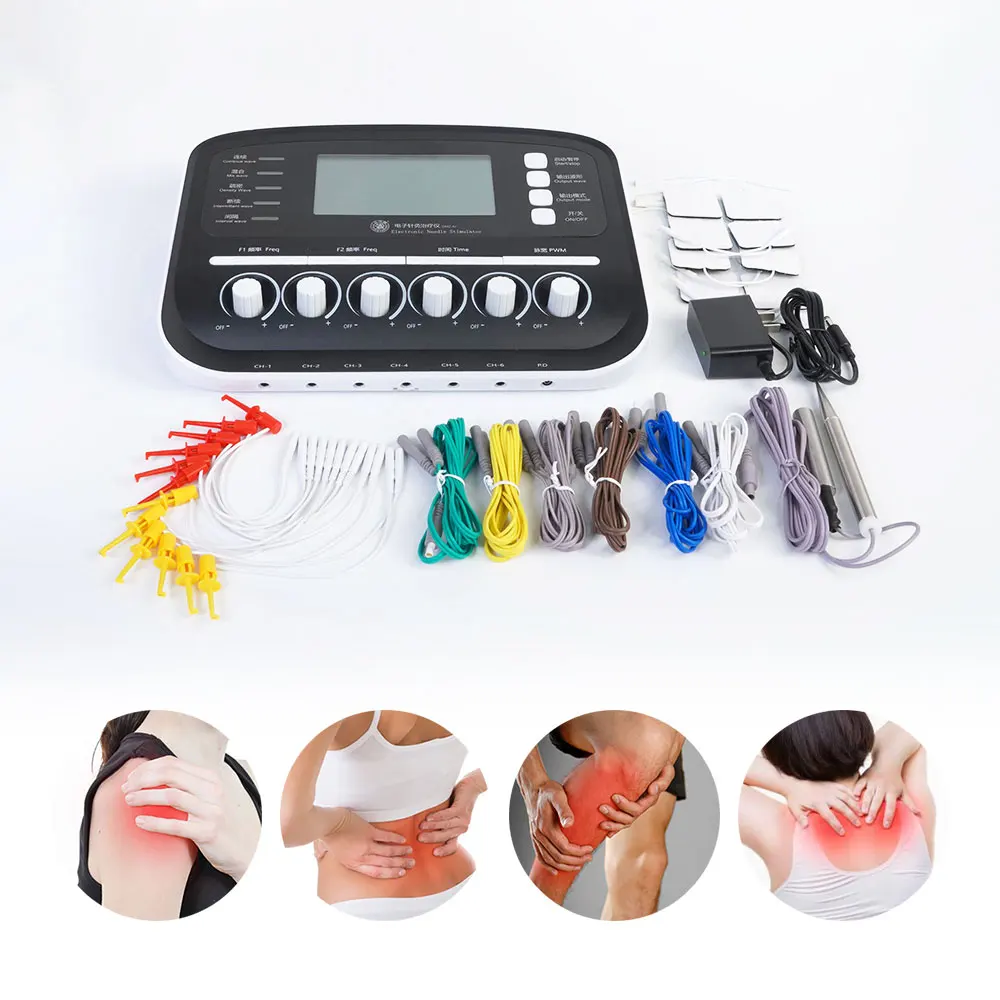 

Eletric Muscle Stimulator 6 Output Channel Digital Electrical Acupuncture Needle Health Relax Electroacupuncture Patch Massager