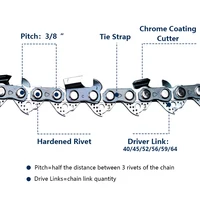 1pc 10/12/14/16/18 Inch Chainsaw Chain 3/8 Pitch Saw Chain 40/45/52/56/59/64 Drive Links For Electric Chainsaw Spare Parts 2