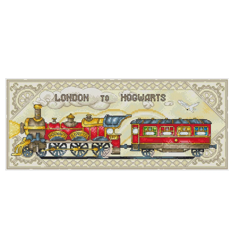 Hogwarts Train Printed Cross Stitch Kits 11CT 14CT Stamped Counted DIY Craft cross stitch kit