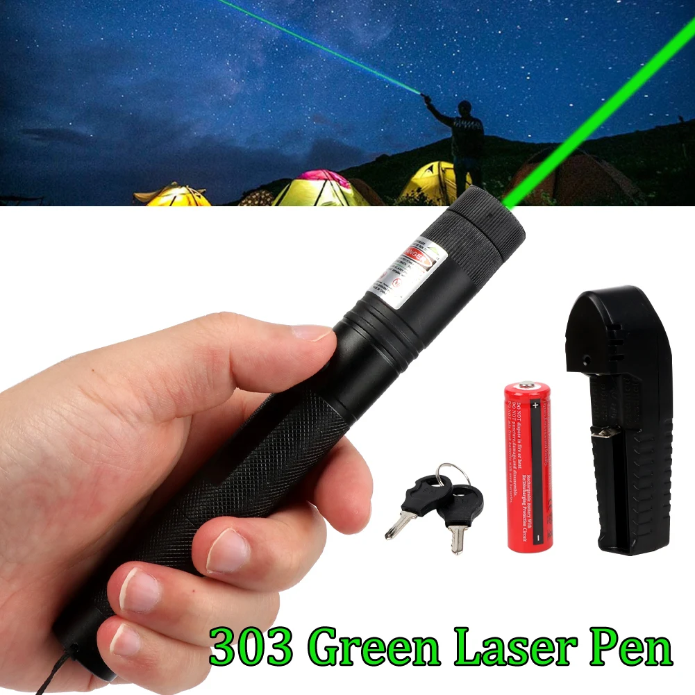 

New Green Laser Pointer High Power Green Laser Pen Adjustable Focus Rechargeable Laser Flashlight For Meeting Camping Hiking