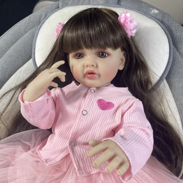 MRB 55CM Finished Reborn Doll Full Silicone Vinyl Girl Body Washable Betty Princess Toddler Bebe Birthday Christmas Gift 2
