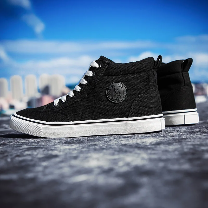 High Top Canvas Mens Shoes Comfort Men's Vulcanized Shoes Fashion Luxury Men Casual Shoes Breathable Sneaker Male Erkek Ayakkabı 3