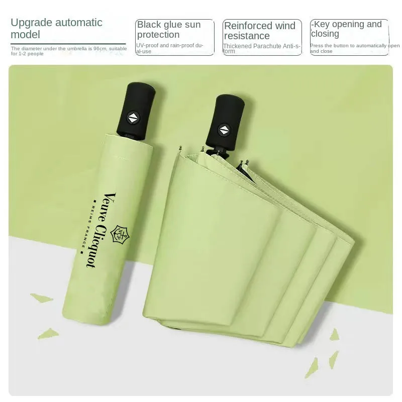 Veuve Clicquot 8rib Travel Umbrella Rainproof Travel Umbrella Multicolor Windproof Automatic Opening and Closing