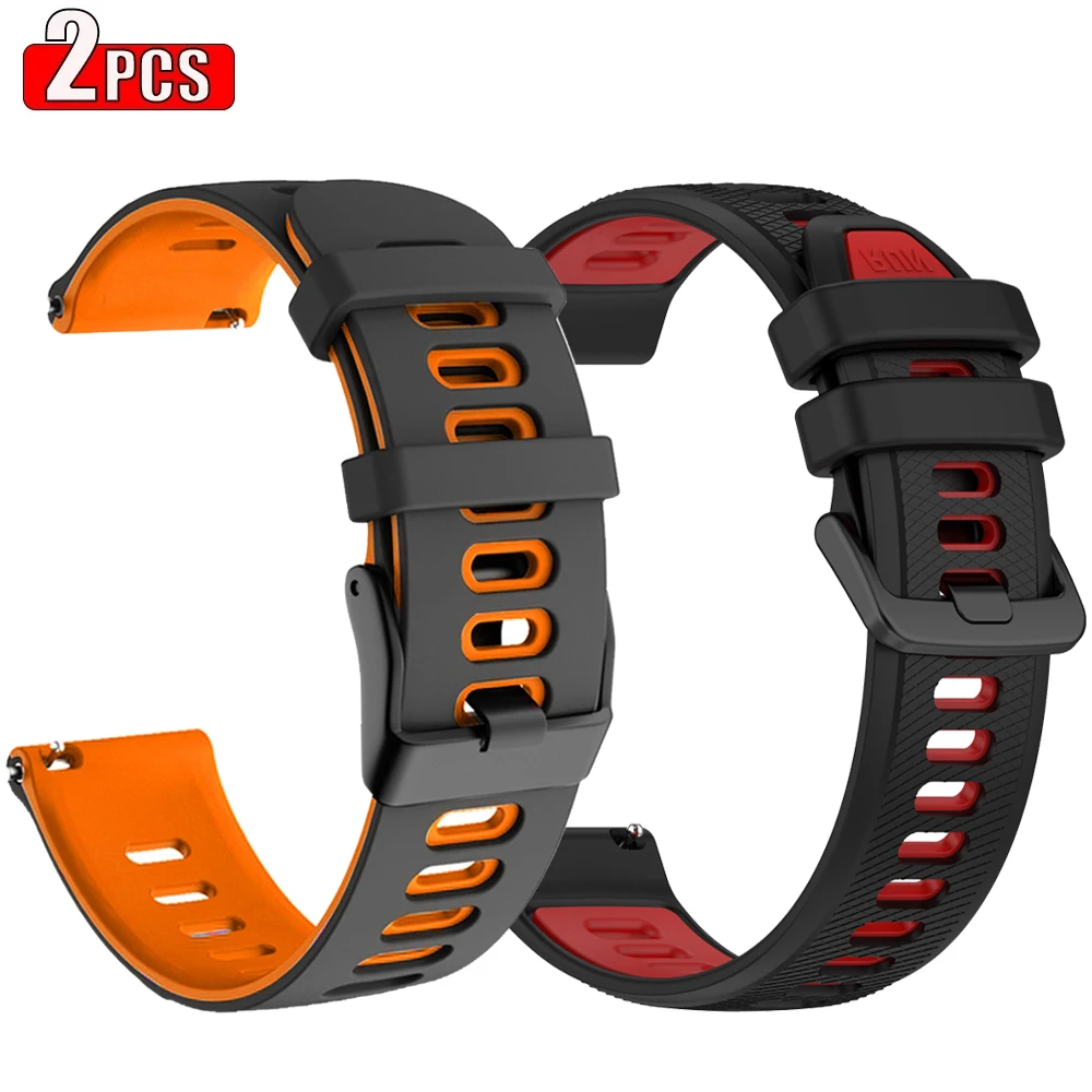 Two-Tone Silicone Sport Watch Strap - Premium Adjustable Bracelet Belt