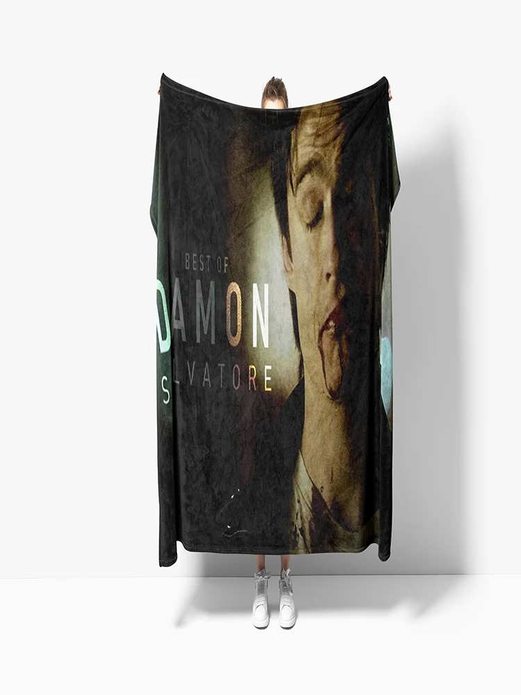 130x150cm The Vampire Diaries Damon salvatore printed blanket Warm Flannel blankets Soft and comfortable blanket 2