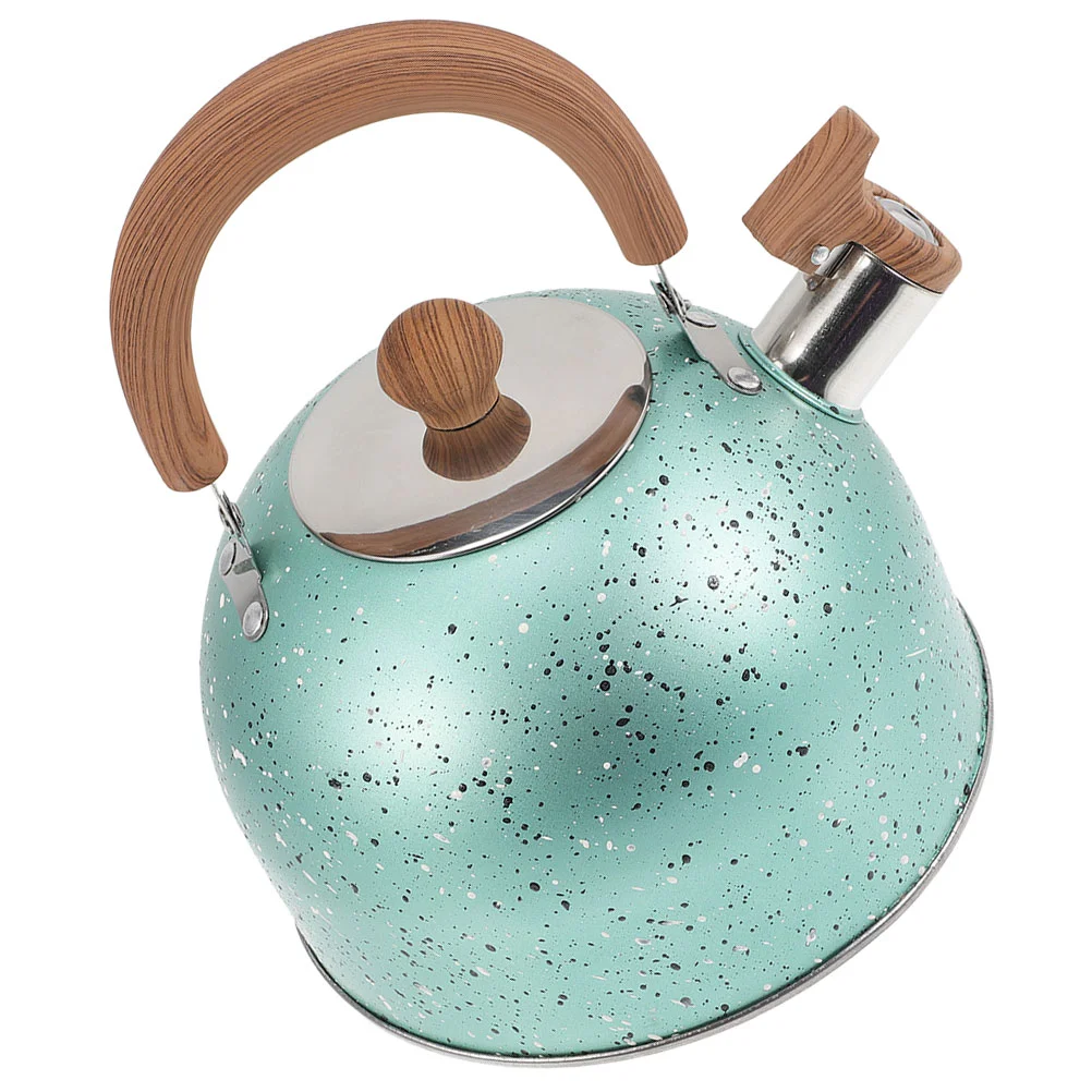 

Tea Kettle Stove Top 3L Whistling Tea Kettle Stainless Steel Stovetop Teapot Wooden Handle Coffee Kettle Metal Water Pot Office