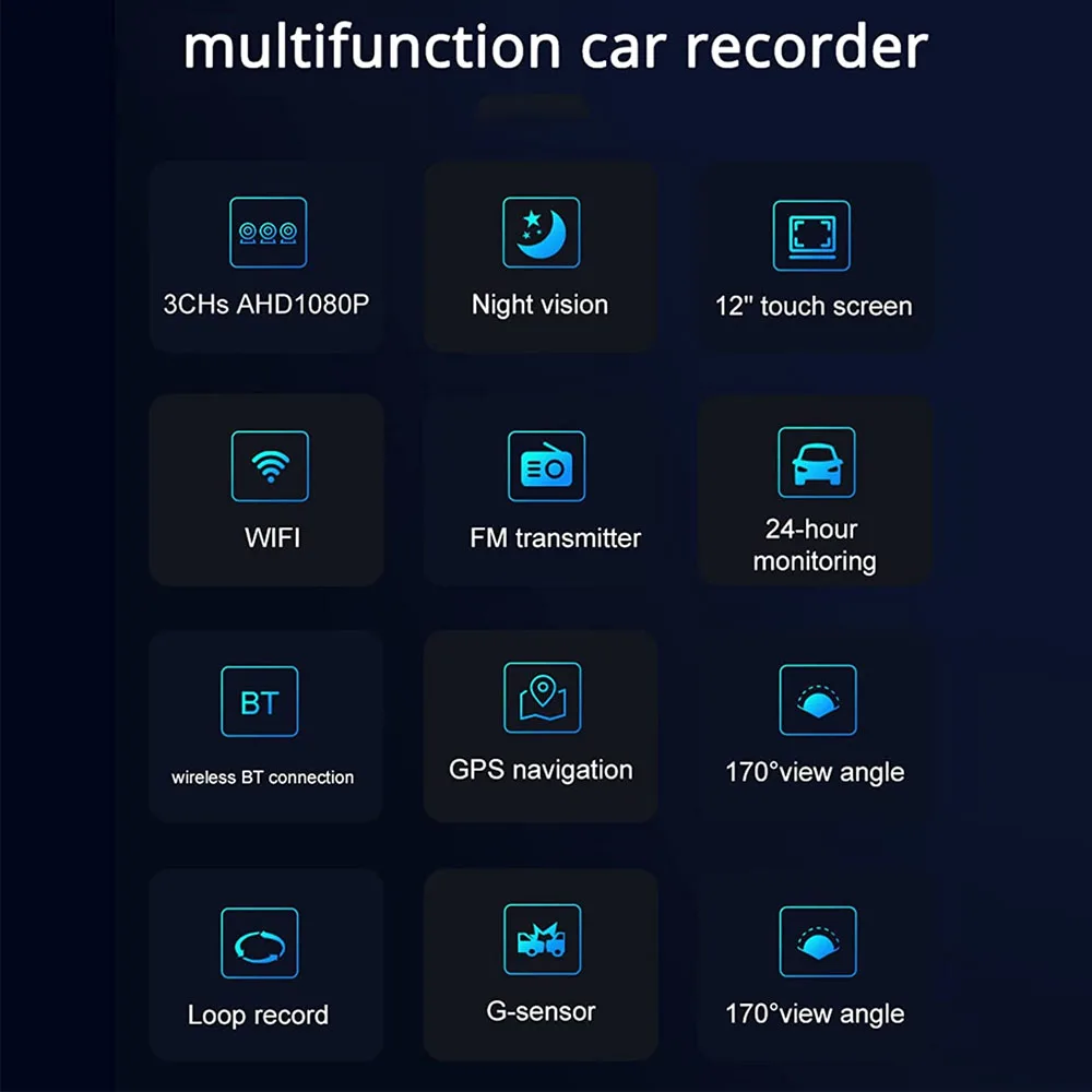 HGDO 2.5K&1080P&1080P Dash Cam 3 in 1 GPS WIFI CarPlay Video Recorder Android Auto Car DVR Front Inside Rear View Mirror Camera