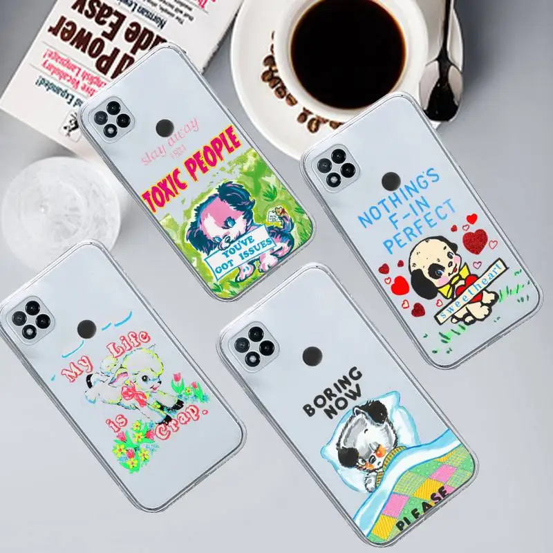 Regali Sheep Art Dog My Life Is Crap Phone Case Trasparente Per Xiaomi Redmi Note 12 11 10 7 8 9 4G 5G T S I Ultra Poco X3 Pro