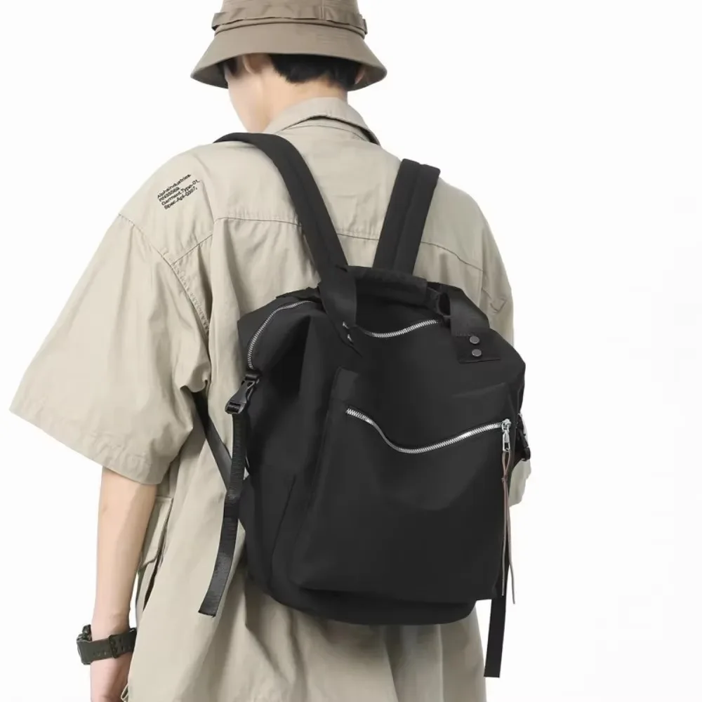 Green Backpack for Boy Girl's Students Nylon Waterproof Multifunctional Handbag Textbook Bag Youth Travel Sports Backpack Black