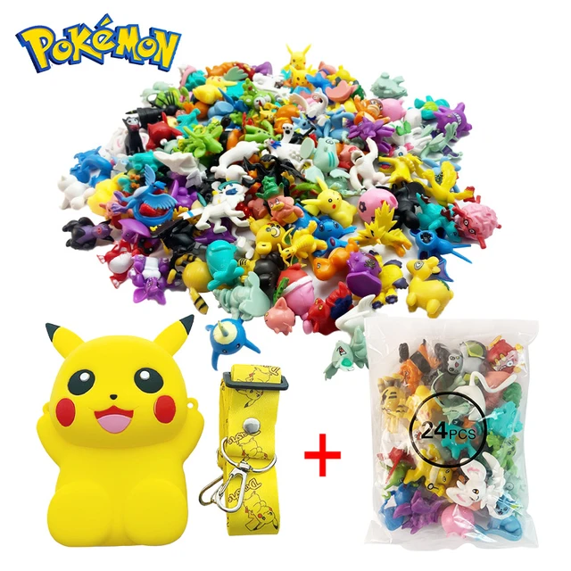 24-144 pçs pokemon natal figura de ação brinquedos genuíno pikachu anime  figura crianças brinquedos pokemon presente saco pokeball - AliExpress