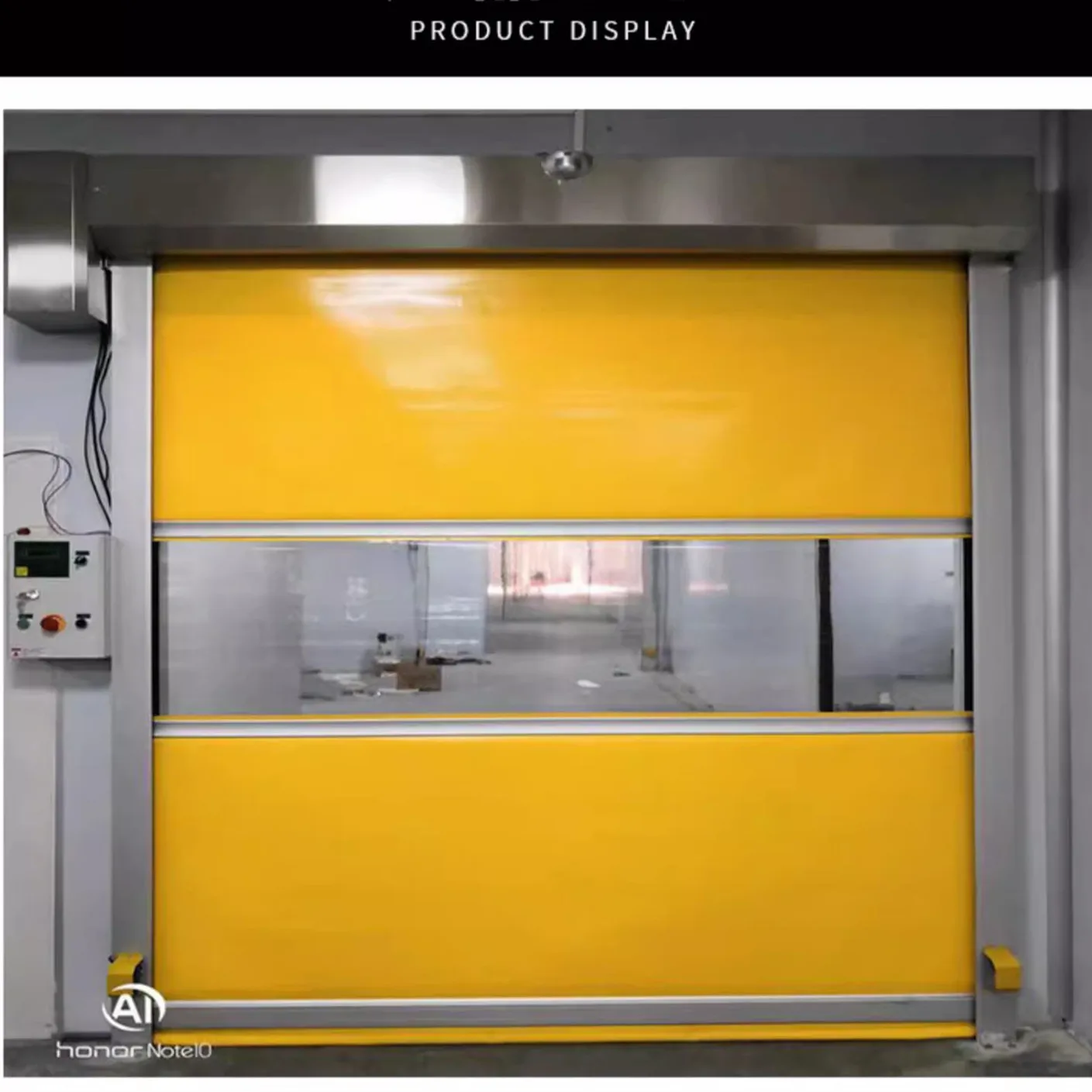 โรงงานอาหารประตูชัตเตอร์ลูกกลิ้งเร็วอัตโนมัติอุตสาหกรรม Pvc Fast Gate / ประตูกลิ้งเร็ว PVC ความเร็วสูง ประตูแบบซิป 1