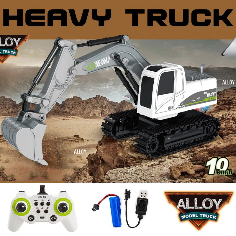 1/24 Scale RC Dump Truck and Excavator Toy 11 Channels Lights  Horn Sounds Perfect Kids Birthday Gift 6