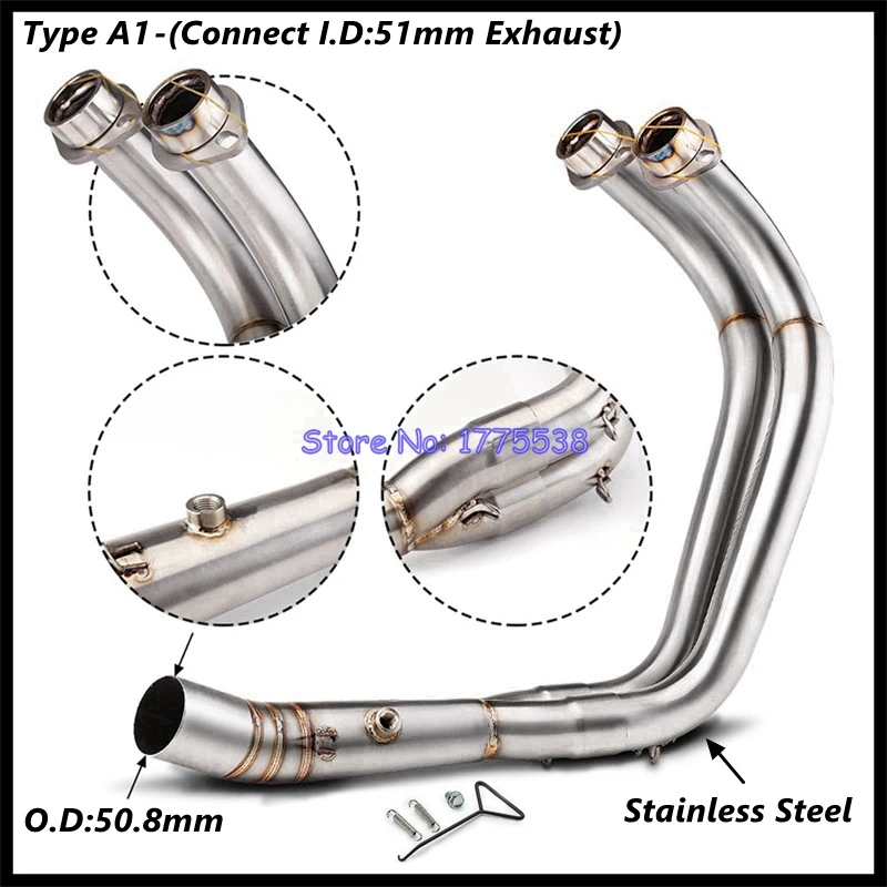 Motorcycle Exhaust Header For Yamaha Tracer 7/GT MT07 2018-2024 FZ07 2015-2017 XSR700/XTRIBUTE 2016-2024 TRACER 700/GT 2016-2019 - Image 2
