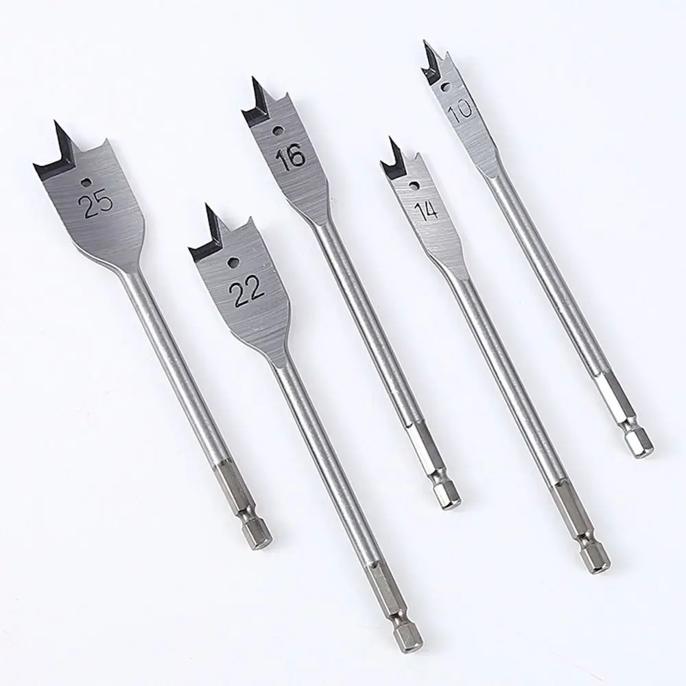 고탄소강 목재 플랫 드릴 세트, 목공 스페이드 드릴 비트, 내구성 목공 도구, 6-50mm, 1 개