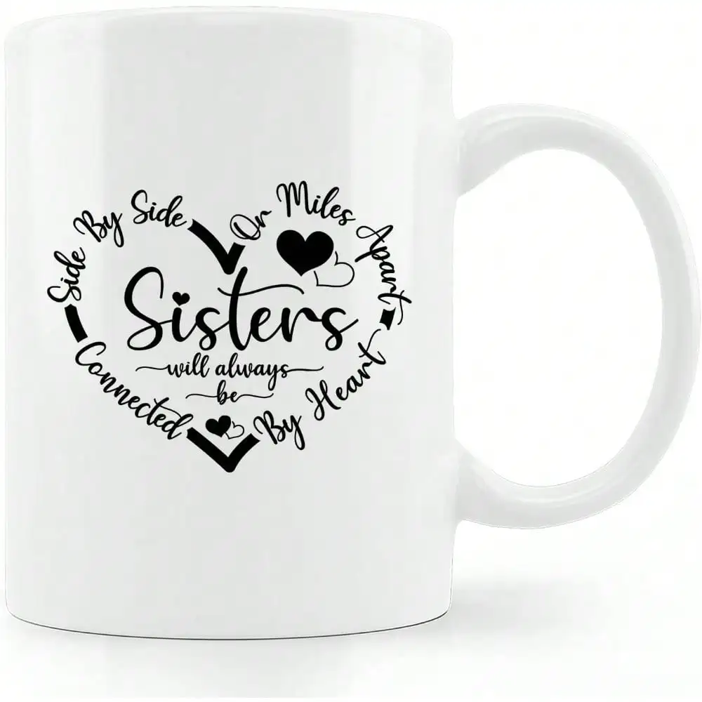Sisters Heart Coffee Mug Gift - كوب قهوة للأخت على...