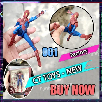 Ct Toys Spiderman Mafex 001 Peter Parker Andrew Garfield The Amazing Spider-Man Shf Anime Action Figure Figurine Customized Toys