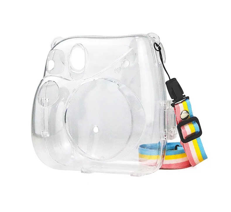 for Fujifilm Instax Mini 7+ Camera Crystal Protective Case Fit Sleeve Storage Scratch Resistant Strap Transparent PP Hard Case