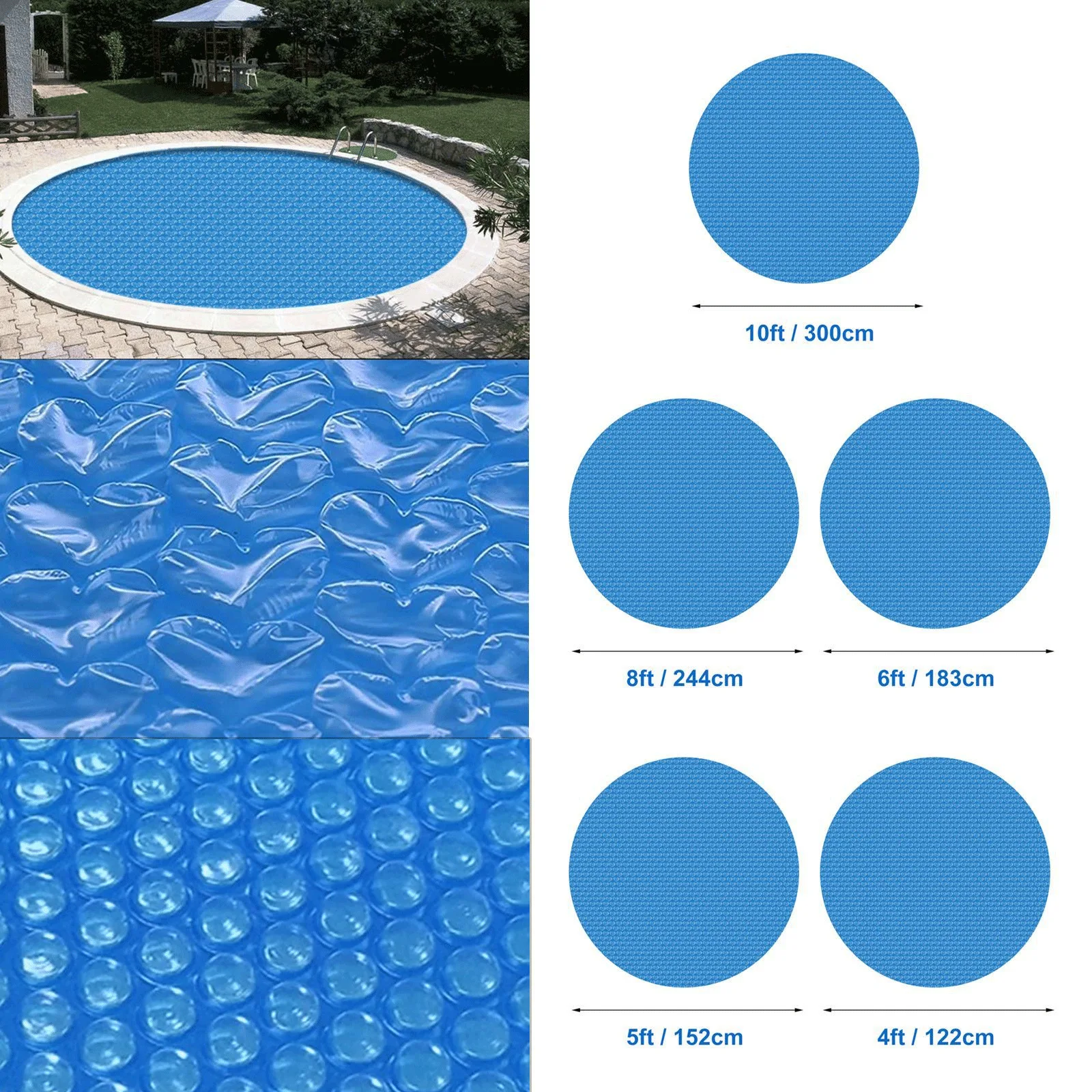 Swimming Pool Cover Round Solar Summer Waterproof Pool Tub Dust Outdoor Foldable Tarpaulin Bubble Blanket swimming pool cover