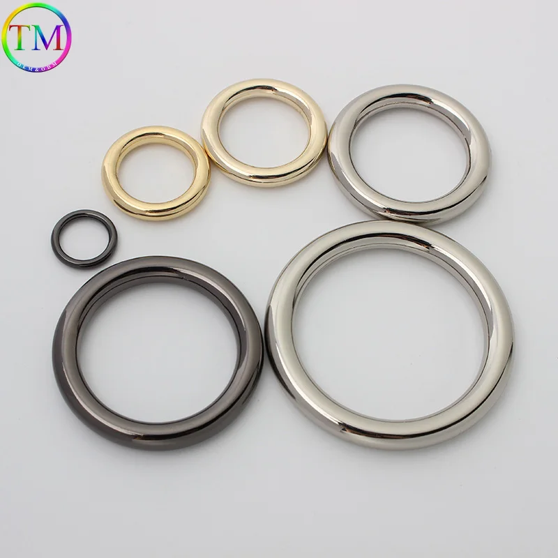 10/50pieces 6sizes 10-38mm O Rings Connect Buckles O Ring For Woman Fashion Leather Chain Bags Strap Diy Hardware Accessories 50pcs 25mm 38mm 50mm5 0 line brush antique brass color non welded round rings alloy metal o ring for bags straps belts connect