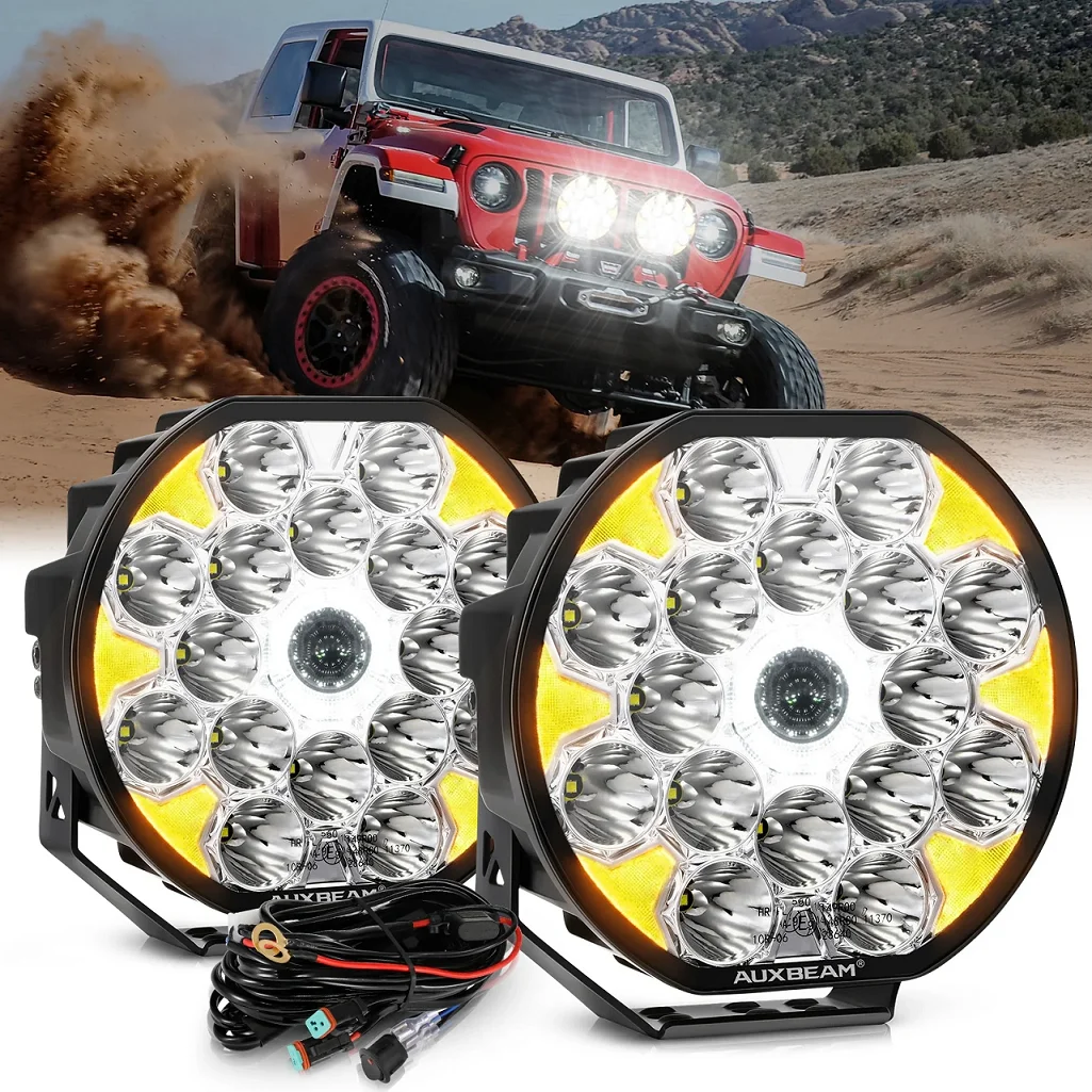 

AUXBEAM 6/ 8.5 inch 220W LED Spot Driving Light OFF ROAD Fog Lights with White DRL & Amber Turn Signal Light 360-ULTRA SERIES