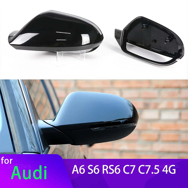 

Carbon Fiber Rearview Mirror Cap Wing Side Mirror Cover Fit For Audi A6 S6 RS6 C7 C7.5 2011-2018 Replacement