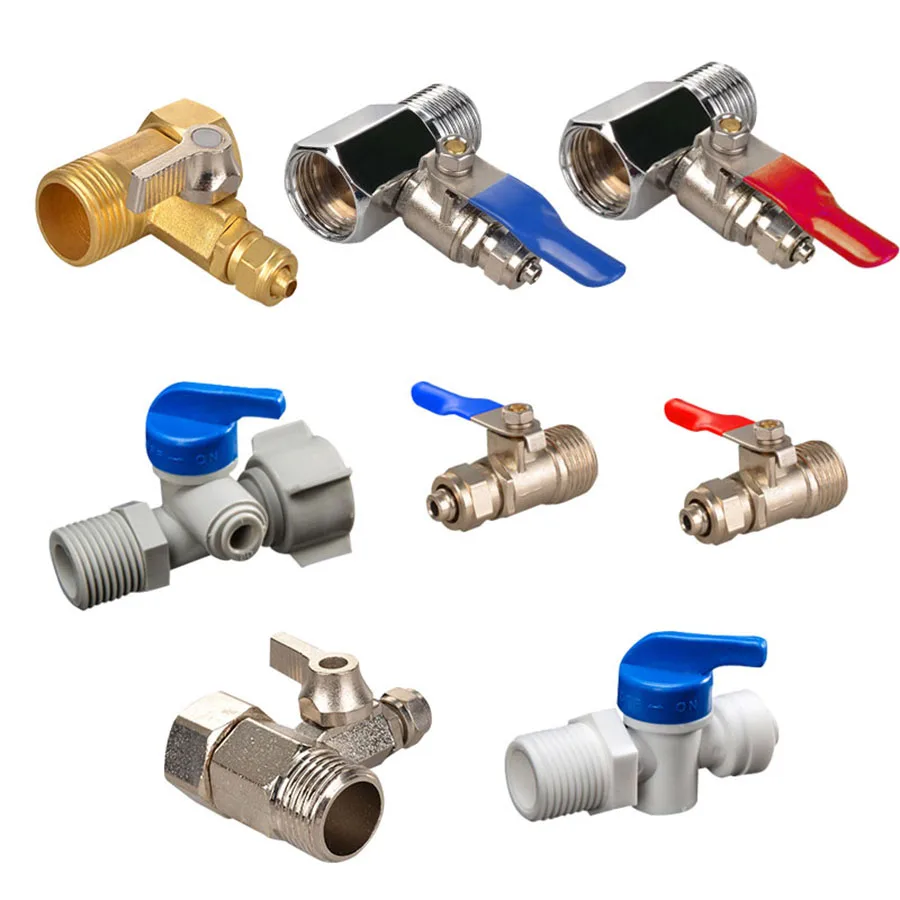 

1/4'' 1/2'' Male 1/4 3/8 Tube Water Adapter RO Feed Ball Valve Faucet Water Filter Reverse Osmosis System for Water Purifier Tap