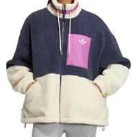 Adidas Veste de sport officielle en fausse peau de mouton véritable à trois rayures pour femme HR3455 5