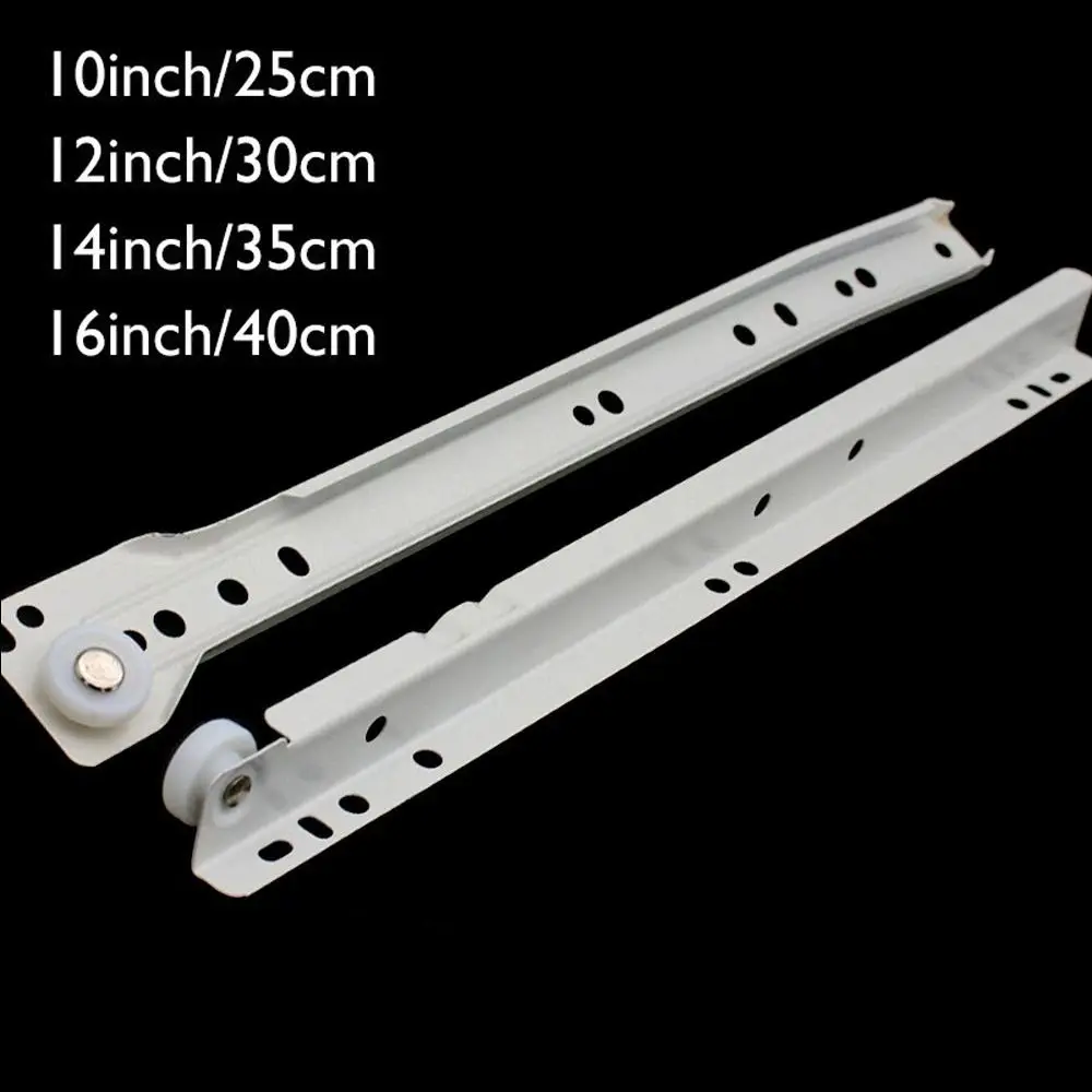 Drawer Track Chute Two Section Type Mute Computer Table Cabinet Chute Roller Slides For Wooden Drawers 1Pair 10/12/14/16in drawer slides