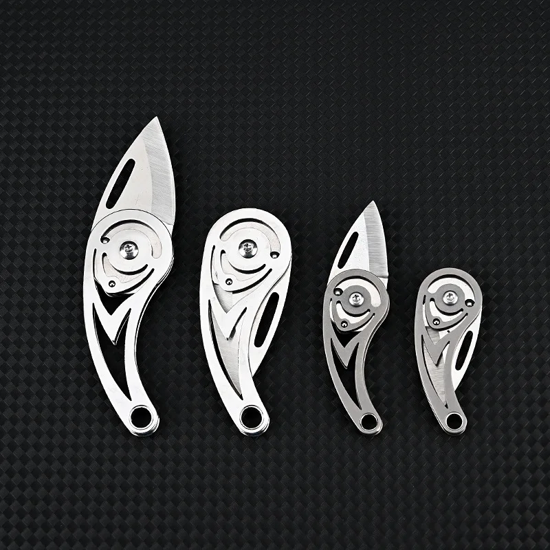 MINI High Hardness D2 Blade Knife Titanium Alloy Stainless Steel Pocket Folding Knife Key Chain Portable Utility Knife EDC Tools