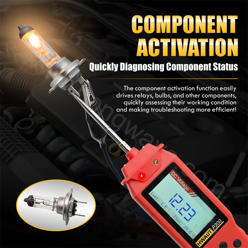 P100 P200 Automotive Circuit Tester 12V/24V Power Probe Diagnostic Tool TFT Screen Oscilloscope & PWM Output Overload Protection