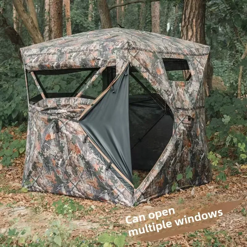 Bird Watching Tent One-Way 270&deg; Transparent Hunting Camouflage Quick Pop-up Waterproof Outdoor Camping Tent