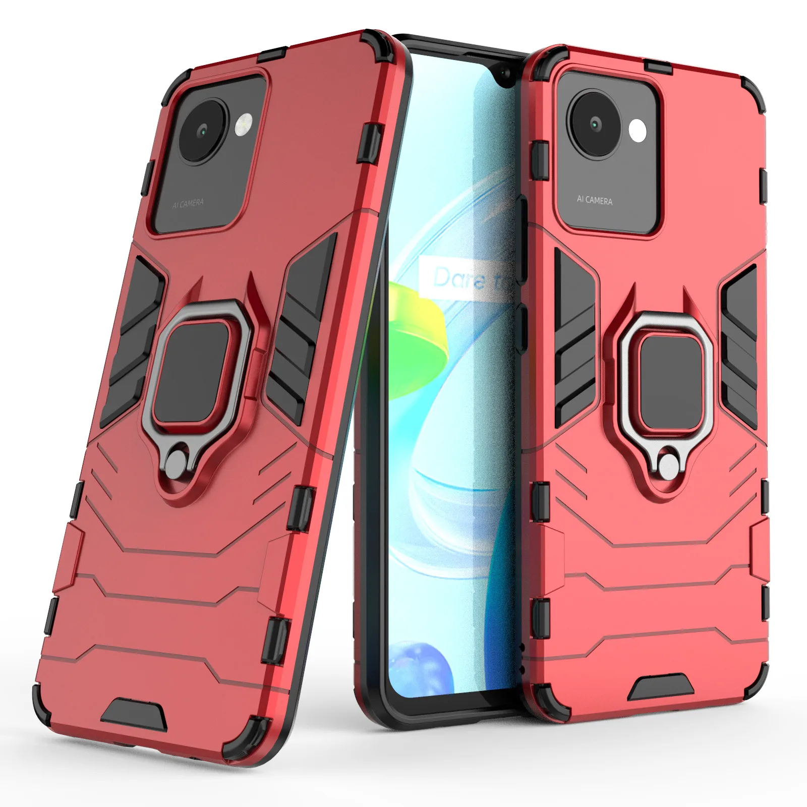 Protector para Realme C30 Funda de silicona a prueba de golpes y antiarañazos Funda rígida para PC para Reame Narzo 50i Prime Smartphone Case_voghion.com