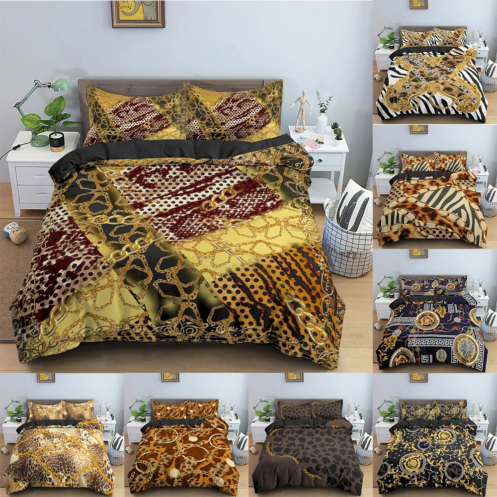 

3D Chain Pattern Bedding Set Duvet Cover Comforter Covers For Bedroom Twin King ​Size Soft Quilt Cover With Pillowcase 2/3 PCS