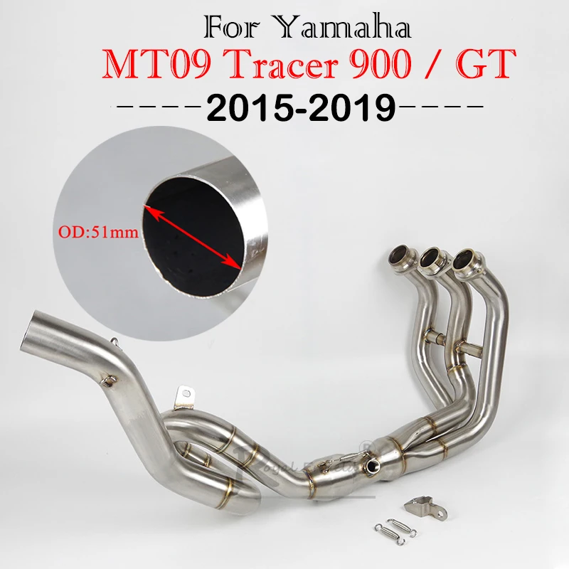 Slipon Motorcycle Exhaust Scooter Front Pipe For Yamaha Mt09 Tracer