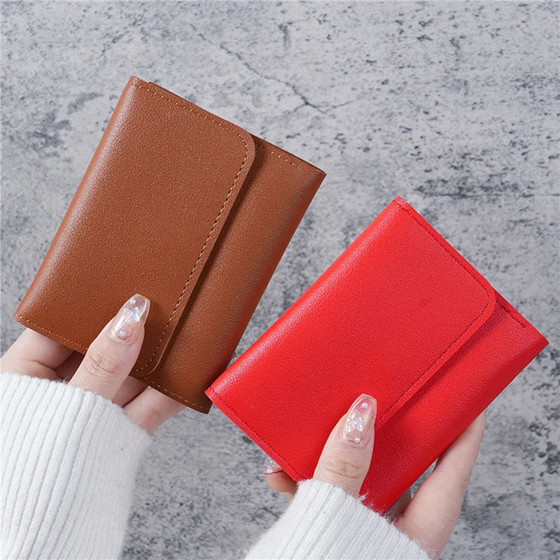 Ženy krátký náprsní taška multi-card sáček mini pouch móda jednoduchý tři dojet krátký klip ženské náprsní taška přenosné paní devizy kabelky