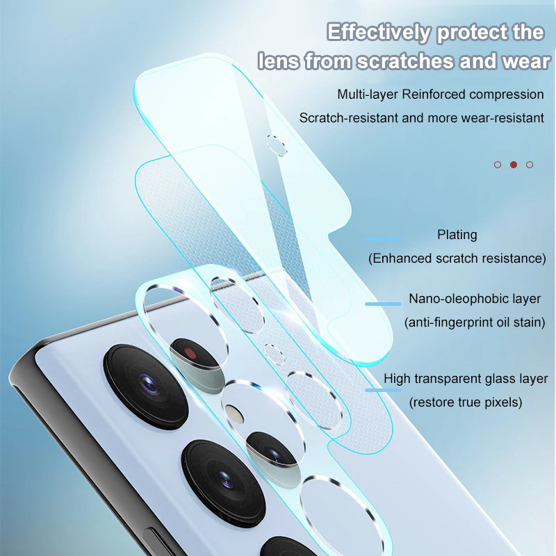 Premium 3-Pack Camera Lens Tempered Glass Protectors