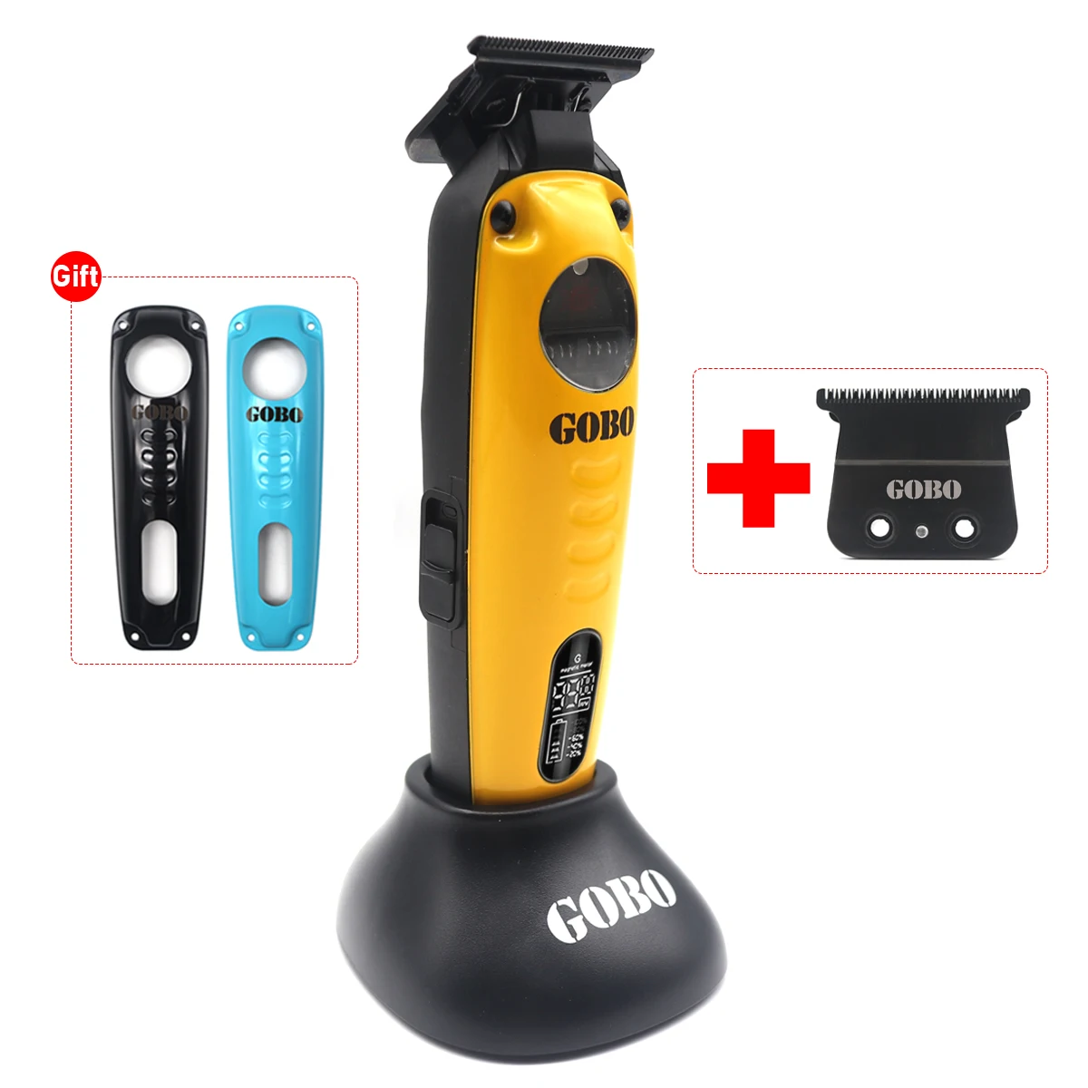 Gobo Zero Gap Dlc Blade Finishing Machine Motore Magnetico Lcd Hair Trimmer Machine Usb Base Charger Haircut Machine 9900Rpm