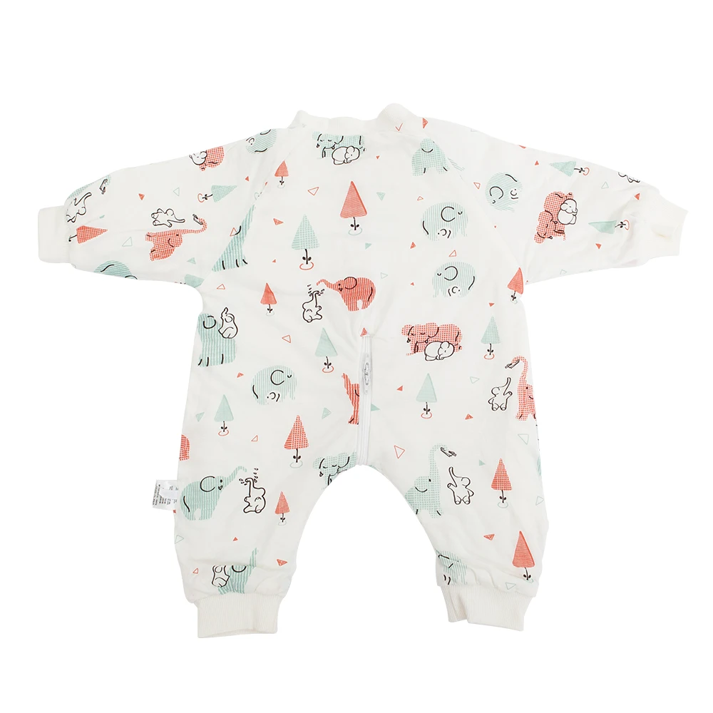 Sleeping Bag For Children 0-4 Years Autumn Thin Kids Pajamas Girls Cute Cartoon Red Elephant Printed Baby Sleepsack