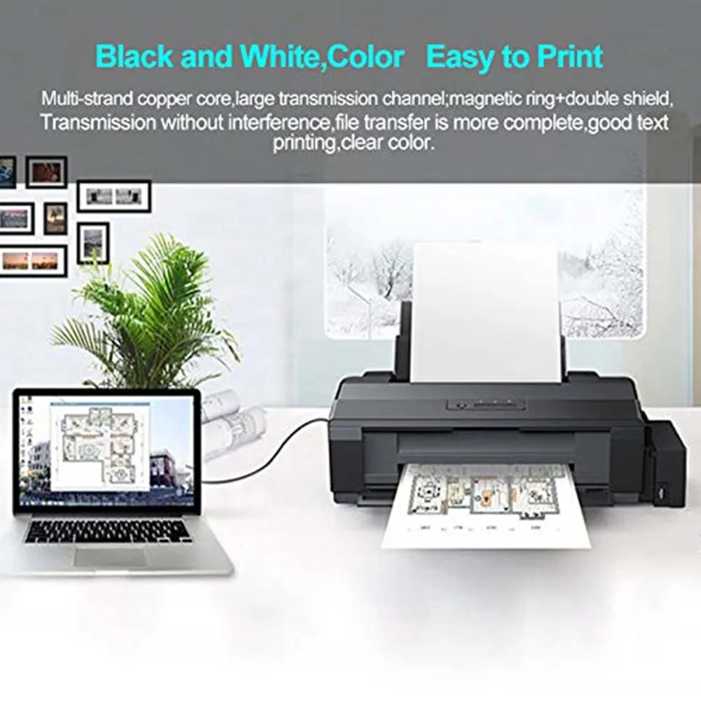 USB кабель для принтера Canon MG3650 HP DeskJet 3630 Envy 4524 Epson (art.: 7a1e62ae5) - 7a1e62ae5