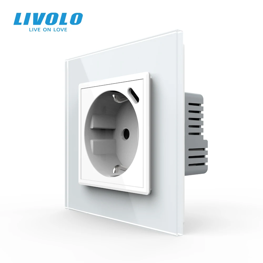 

LIVOLO EU Standard Wall Power Socket Plug with 18W Type C 16A ,Fast Phone Computer Charge,Standard Mount Install,Ground Wires