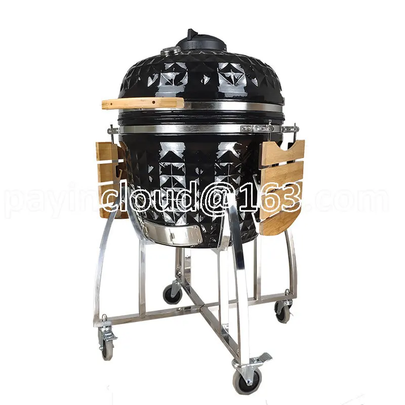 Kamado Grill 26 Pollici Nero Commerciale Grande Uovo Verde Bbq Griglia In Ceramica Barbecue Forno Fumo Forno