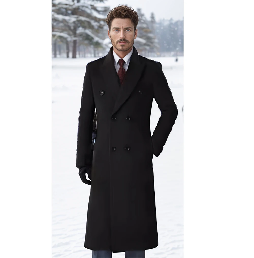 Men's clothes Autumn And Winter Medium and long section Woolen coat Large size Windbreaker
