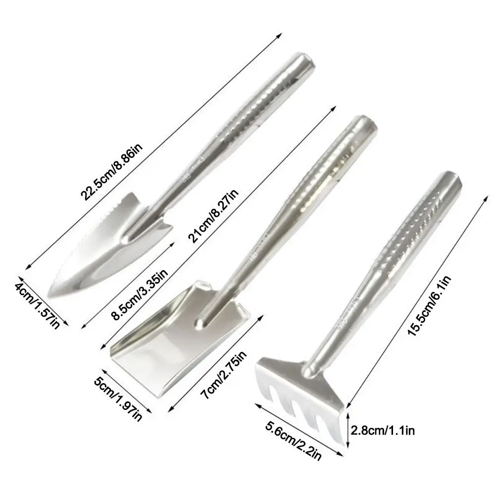 3Pcs Weeding Mini Gardening Tool Set Multifunctional Metal Small Shovel Tool Garden Shovel Raise Flowers Rake
