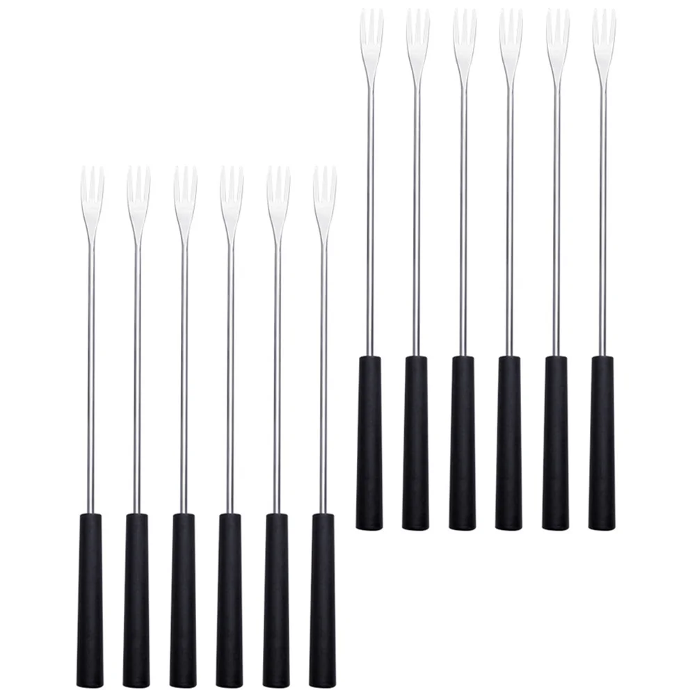 

12Pcs Ice Cream Fondue Forks Handle Fondue Forks Household Grill Forks Kitchen Supplies