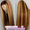 Highlight Wig 13x6 Hd Lace Frontal Wig 13x4 Straight Lace Front Human Hair Wigs For Women Pre Plucked 4/27 Colored Honey Blonde 1