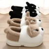 Women Men Cotton Shoe Slipper Winter Warm Husky Shoe Lining Plush Indoor Couple Slides Platform High Top Snow Boots Home Slipper 3