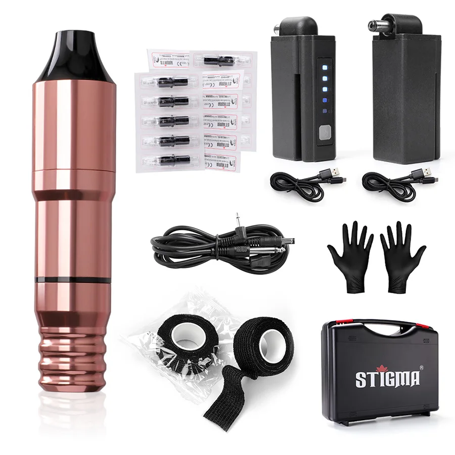 Stigma Professional Wireless Tattoo Machine Kit Rotary Tattoo Pen with Wireless Power Needles for Beginners