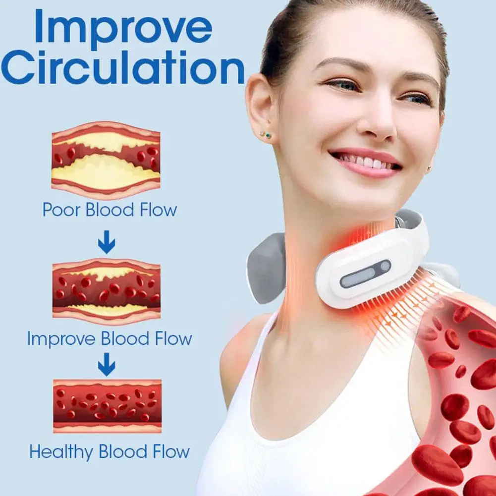 

Electric Neck Massager TENS Cervical Shoulder Massager Kneading Relax Care Health Vertebra Massage Heating Pain Therapy B5S7