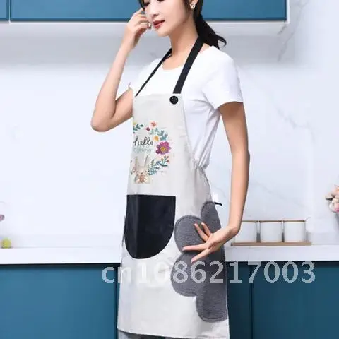 

PVC Women's Hand-Wiping Waterproof And Oil-Proof Household Bib Cleaning Tool Cooking Baking Accessories 1PC Kitchen Apron